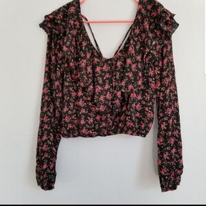 🛍4/$25! Forever 21 Floral Ruffle Boho Top